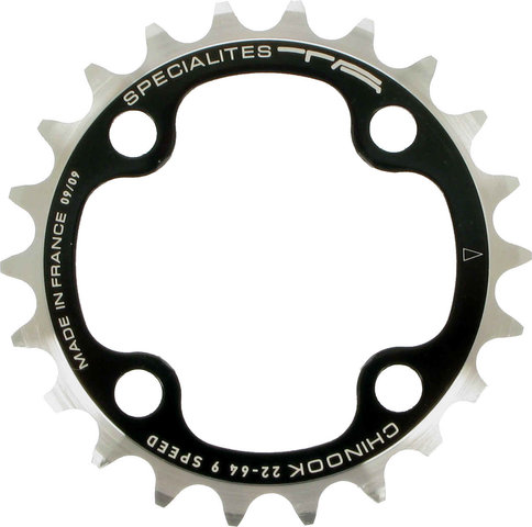 TA Chinook Chainring, 4-arm, Inner, 64 mm Bolt Circle Diameter - black/22 tooth