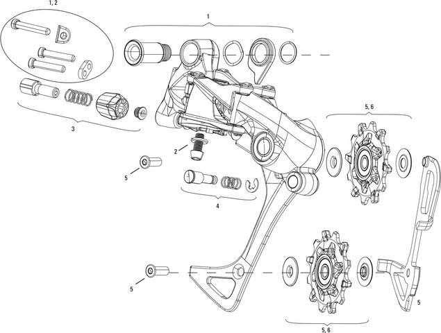 SRAM Ersatzteile Rival 1 Schaltwerk - 2/universal