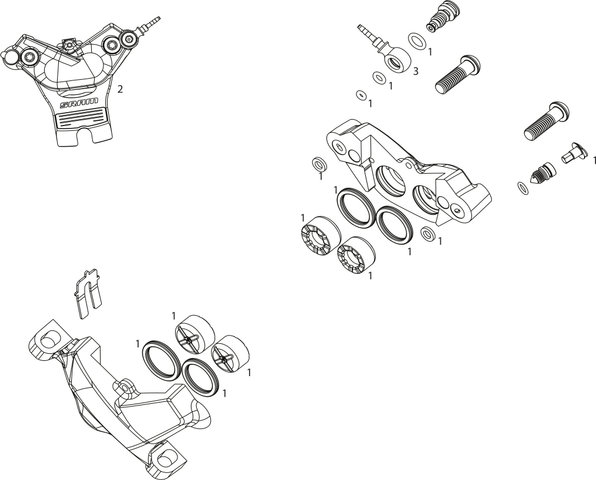 SRAM Ersatzteile Code RSC (A1) Bremssattel (2018) - 1