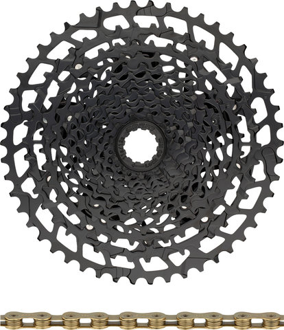 SRAM NX Eagle PG-1230 Cassette + Eagle Chain 12-speed Wear Kit - black - XX1 gold/126/11-50/Shimano MTB