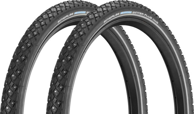 Schwalbe Marathon Winter Plus 20" Studded Wired Tyre Set - black-reflective/20 /42 mm/1.6 /42-406