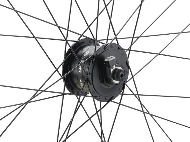 bc basic Urban Deore Disc Center Lock P-22 28" Wheelset - black/28" Set (Front 9x100 Dynamo + Rear 10x135) Shimano Micro Spline