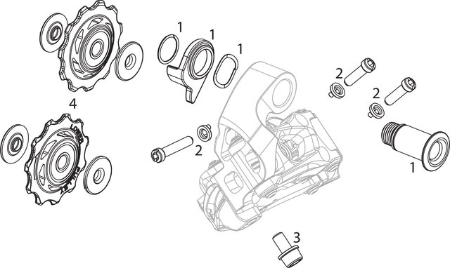 SRAM X0 / X9 / X7 / ViaGT 2x10 / 3x10 Rear Derailleur Spares (2011-2013) - 1/silver, X7