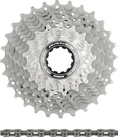 Shimano Dura-Ace Cassette CS-R9100 + Chain CN-HG901 11-speed Set - silver/116/11-28/Shimano Road