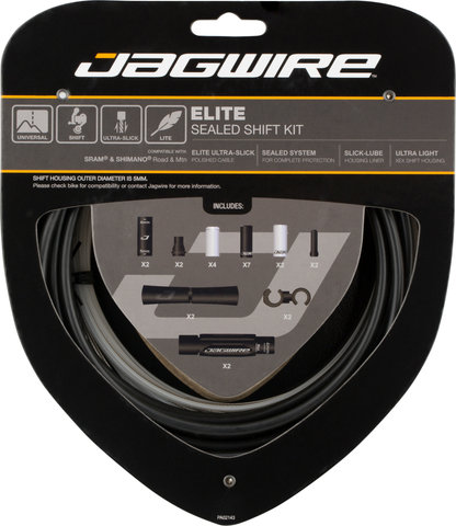 Jagwire 2X Elite Sealed Schaltzugset - stealth black