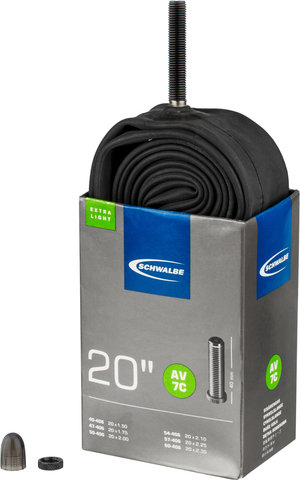 Schwalbe Schlauch 7C Extralight für 20" - schwarz/40-406 bis 60-406/AV/20 x 1,5-2,35 AV/40 mm