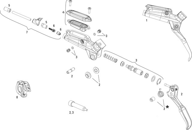 SRAM Ersatzteile Level TLM Bremshebel - 5/schwarz