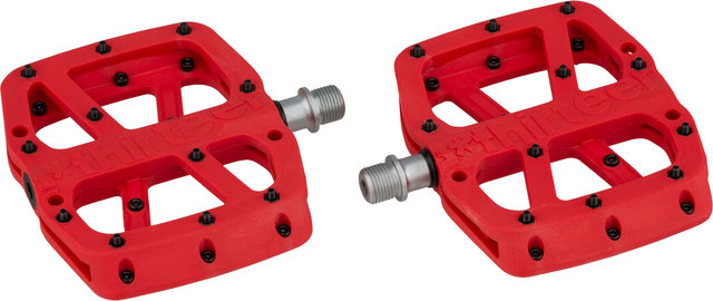 e*thirteen Base Flat Platform Pedals - red