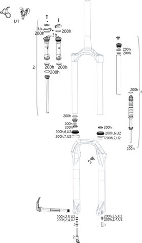 RockShox Judy Silver TK Spare Parts (A1-A3 / 2018-2021) - U2/universal