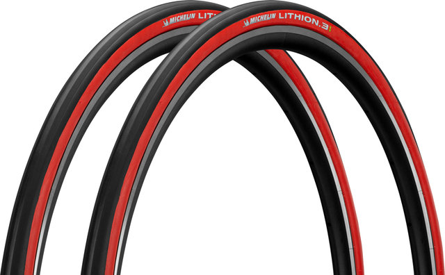 Michelin Cubierta plegable en set de 2 Lithion 3 28" - rojo/28 /25 /25-622