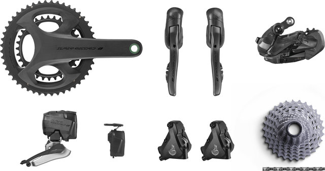 Campagnolo Groupe sans fil Super Record S 2x12 vitesses 32-48 - noir mat/À braser/10-27/Campagnolo/Campagnolo/172,5 mm/sans