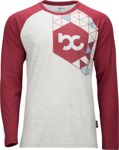 bc original Merino L/S Bike Shirt - silver-grey melange-wine red/S