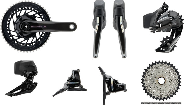 SRAM Force D2 AXS HRD FM 2x12-speed 37-50 Groupset - iridescent/Braze-on/SRAM XDR/10-36/SRAM XDR/175,0 mm/without