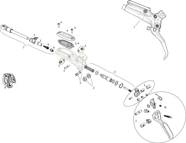 SRAM Ersatzteile Guide RS (B1) Bremshebel (2017-2018) - 1/schwarz v.2