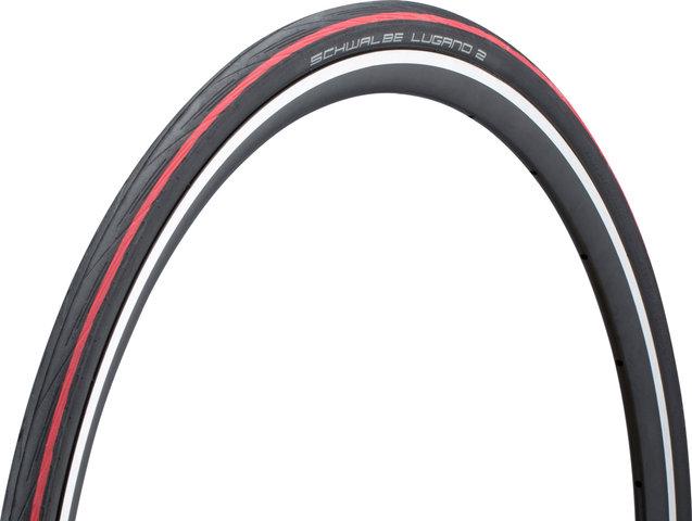 Schwalbe Lugano II 28" Folding Tyre - black-red/28 /25 mm/25-622