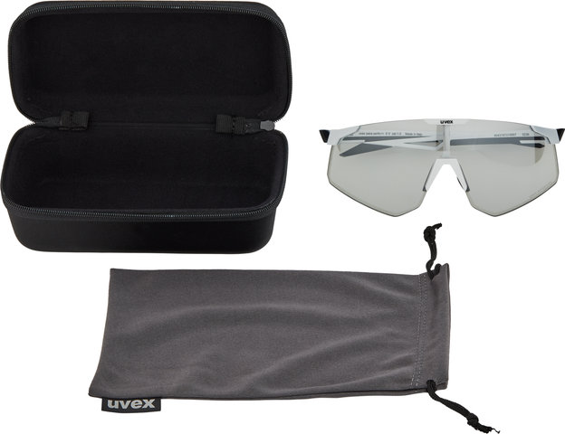 uvex Lunettes de Sport pace perform S V - white mat/litemirror silver