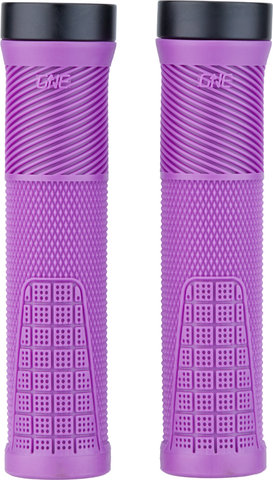 OneUp Components Puños de manillar delgados con bloqueo - purple/138 mm