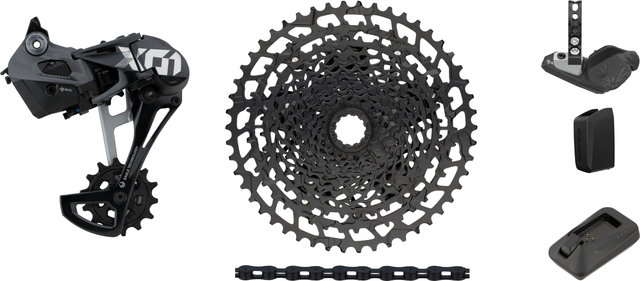 SRAM X01 Eagle AXS 1x12-fach Upgrade-Kit mit Kassette für Shimano - black - XX1 black/Shimano MTB/14 Zähne/Shimano MTB/ohne/11-50/ohne/ohne