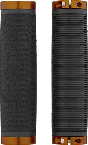 Brooks Cambium Rubber Handlebar Grips - black-orange/130 mm