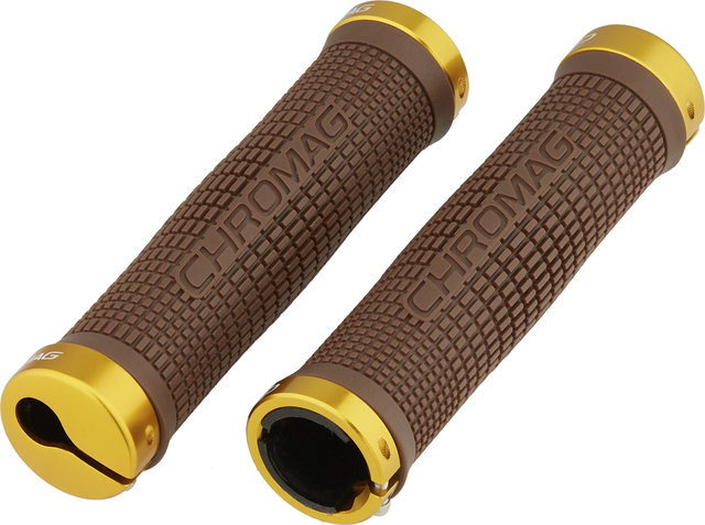 Chromag Puños de manillar Lock On Squarewave - brown-gold/142 mm