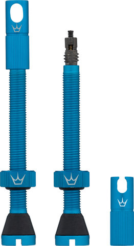 Peatys Chris King Edition MK2 Tubeless Valve 2-Pack Set - turquoise/Presta 60 mm