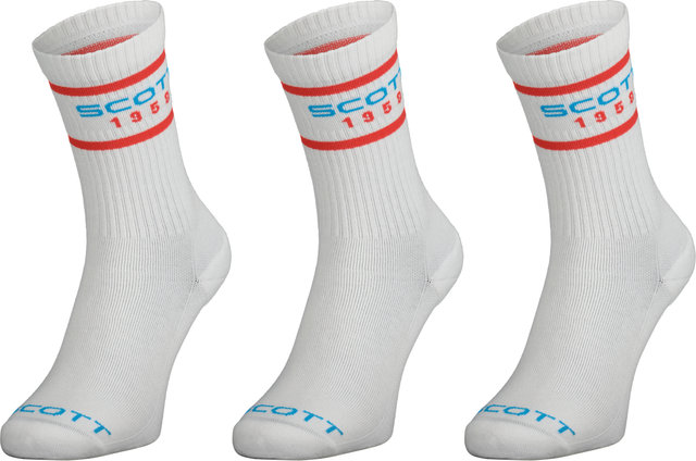 Scott Chaussettes Retro Casual Crew - pack de 3 - blanc/42 - 44