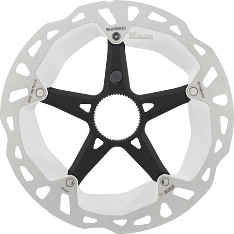 Shimano RT-EM810 Center Lock Brake Rotor for STEPS w/ External Teeth - silver-black/180 mm