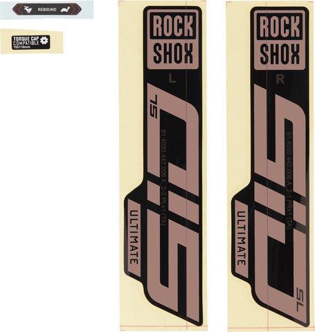 RockShox Aufklebersatz für SID SL Ultimate Modell 2021 - gloss black-matte copper foil