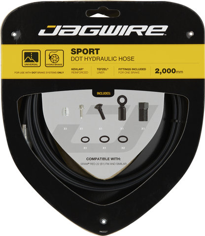 Jagwire Sport Hydraulic Brake Hose for DOT - black/Red 22 Flat / Force 22 Flat