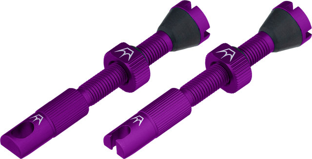 Peatys Chris King Edition MK2 Tubeless Valve 2-Pack Set - violet/Presta 42 mm