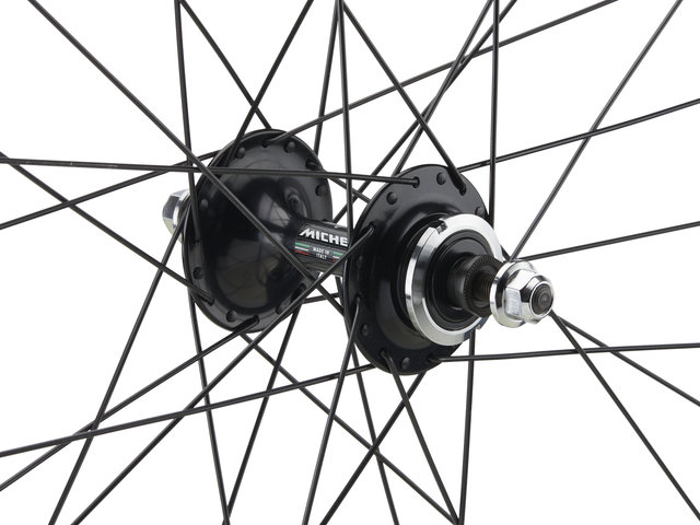 Miche Pistard Tubular Track Wheelset - black / black/Non Boost/Non Boost/100 mm/28"/Screw-on freewheel/100 mm/Threaded freewheel/100 mm/120 mm