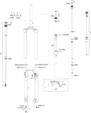 RockShox Pièces Détachées ZEB (A1 / 2020-2021) - U1/universal