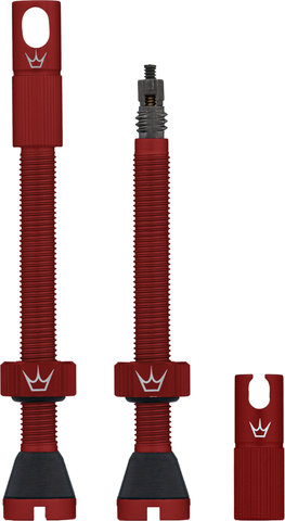 Peatys Chris King Edition MK2 Tubeless Valve 2-Pack Set - red/Presta 60 mm