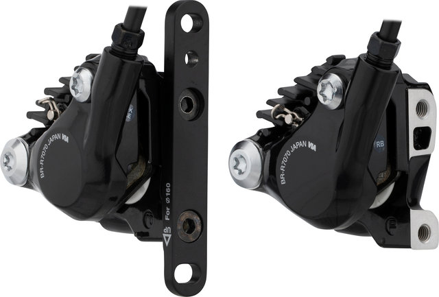 Shimano 105 BR-R7070 + ST-R7025 Disc Brake Set - silky black/Set/left/right (side-specific)