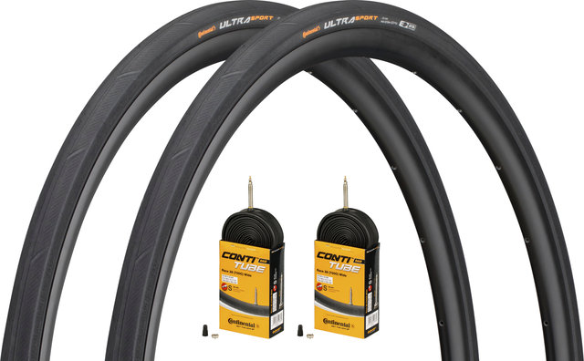 Continental Set de 2 cubiertas Ultra Sport III 28" + cámaras de aire Race Wide 28 - negro/28 /28 /28-622/25-622 a 32-630