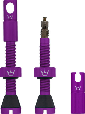 Peatys Chris King Edition MK2 Tubeless Valve 2-Pack Set - violet/Presta 42 mm