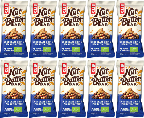 CLIF Bar Nut Butter Bar - 10 Pack - chocolate chip & peanut butter