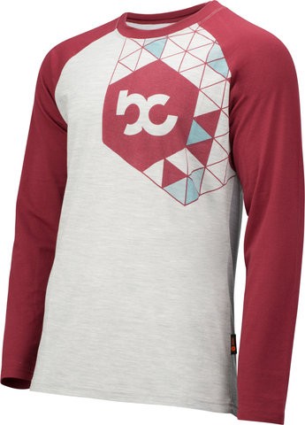 bc original Merino L/S Bike Shirt - silver-grey melange-wine red/S