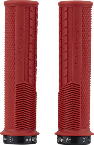 Peaty's Poignées de guidon Knurl Lock-On Monarch Grips - red/thin