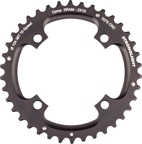 Stronglight Plato SRAM X0 10 velocidades, 4 brazos, círculo de agujeros 104/64 mm - negro/38 dientes