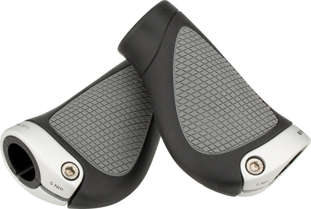 Ergon GP1 Gripshift handlebar grips for twist shifters on both sides - black-silver/S