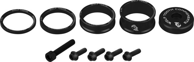 Wolf Tooth Components Anodized Bling Kit Aheadkappe- und Spacer-Set - black/universal