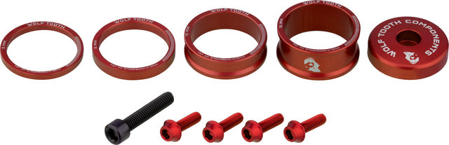 Wolf Tooth Components Anodized Bling Kit Aheadkappe- und Spacer-Set - red/universal