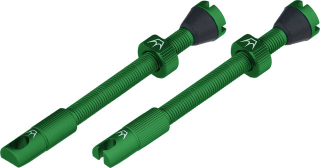 Peatys Chris King Edition MK2 Tubeless Valve 2-Pack Set - emerald/Presta 60 mm