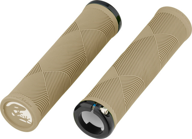 Lizard Skins Strata Lock-On Handlebar Grips - sand tan/135 mm