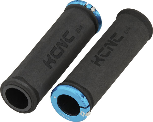 KCNC EVA Lock On Handlebar Grips - black-blue/120 mm