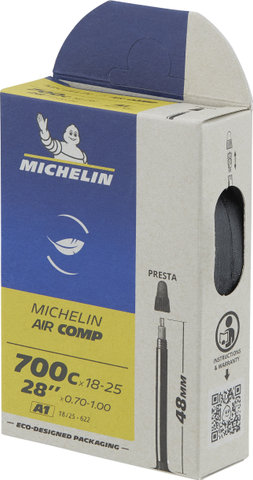 Michelin A1 Aircomp Inner Tube for 28" - universal/18-622 to 25-622/Presta Valve (SV)/18-25 x 622 SV 48 mm/48 mm