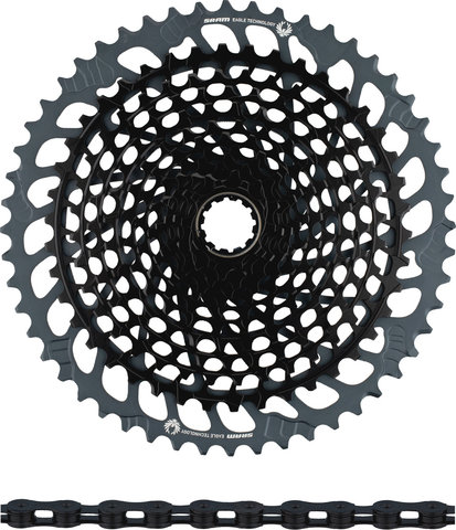 SRAM X01 Eagle XG-1295 Kassette + Eagle Kette 12-fach Verschleißset - black - XX1 black/126/10-52/SRAM XD