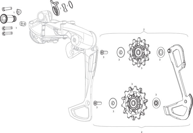 SRAM Pièces Détachées pour Dérailleur Arrière GX Eagle 1x12 - 1