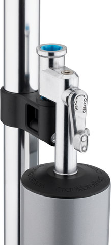 crankbrothers Klic Standpumpe mit analogem Manometer und Tubeless-Reservoir - grey